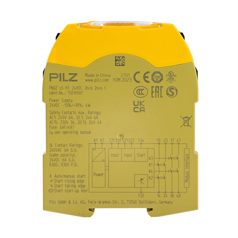 Bezpečnostní modul PILZ 750105HT PNOZ s5 HT 24 VDC 2n/0 2n/0 t